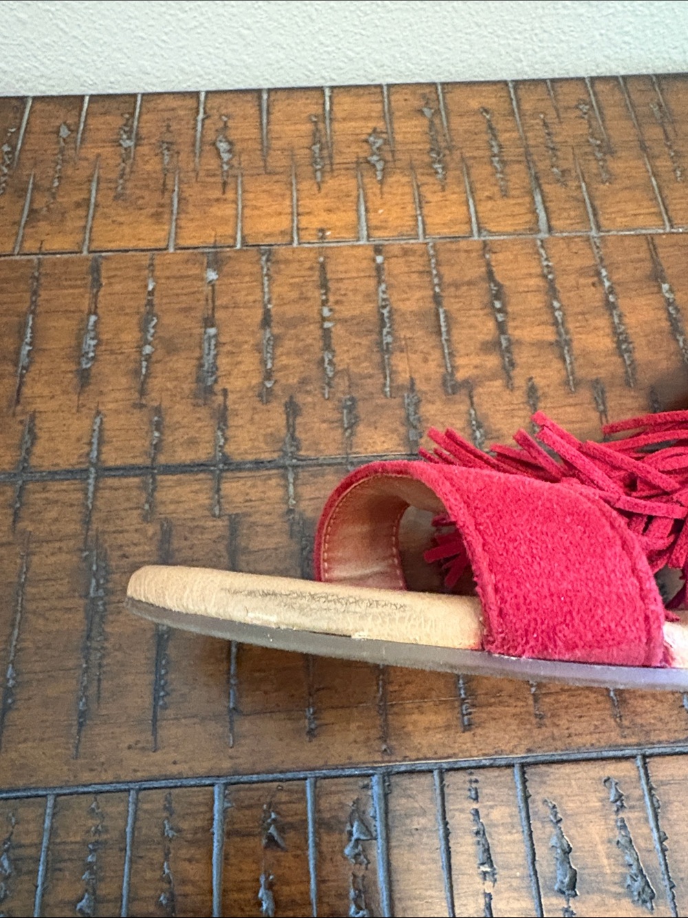 Cato Red Tassel Ankle-Strap Sandals - Picture 9 of 9